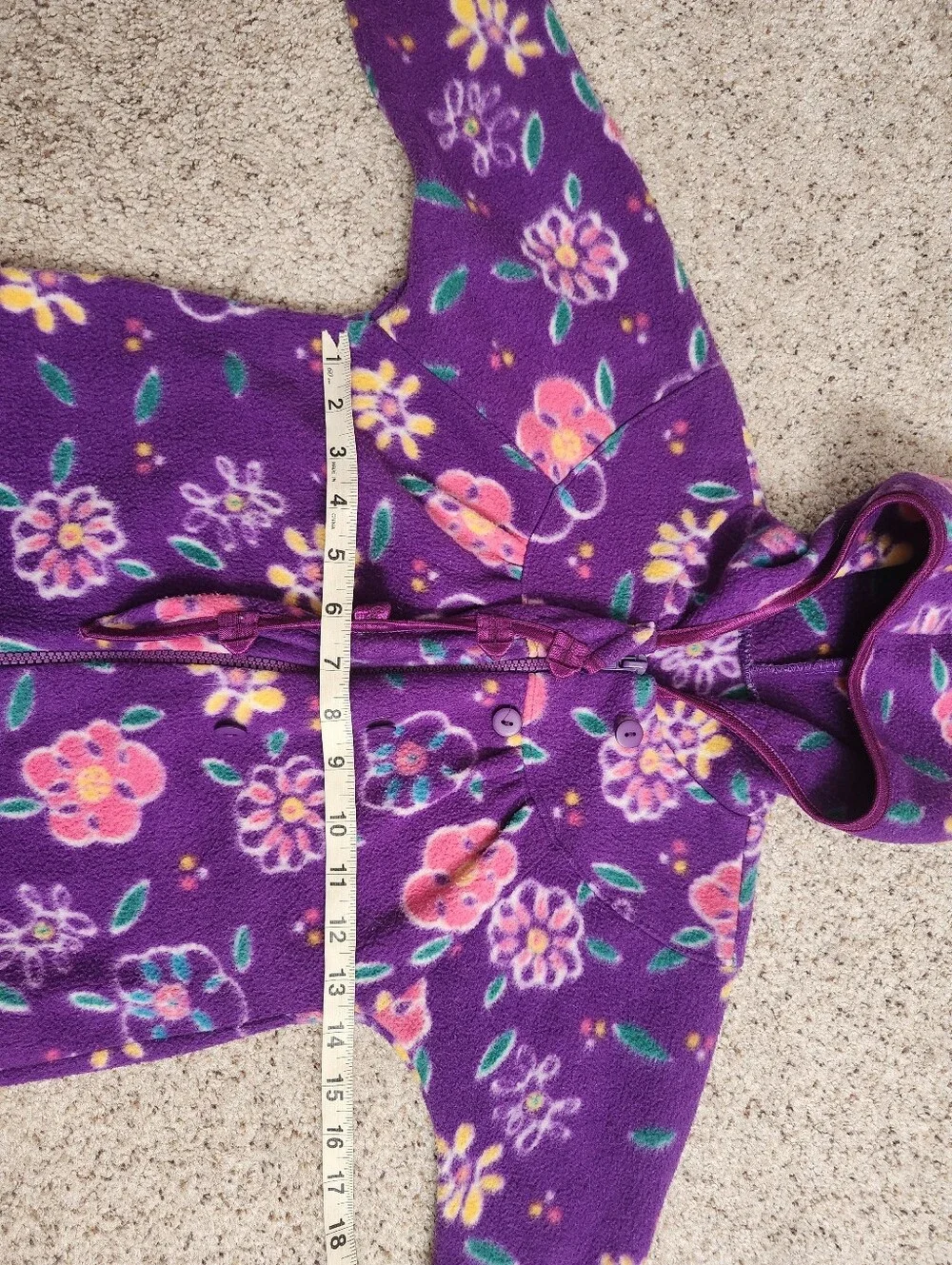 Vintage Purple Floral Fleece Hooded Winter Jumpsuit